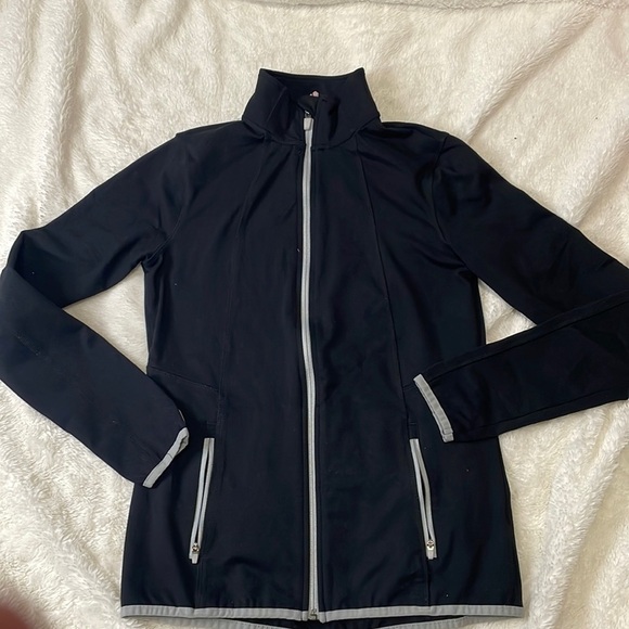 Lands End Black Zip Up Jacket - Picture 1 of 4